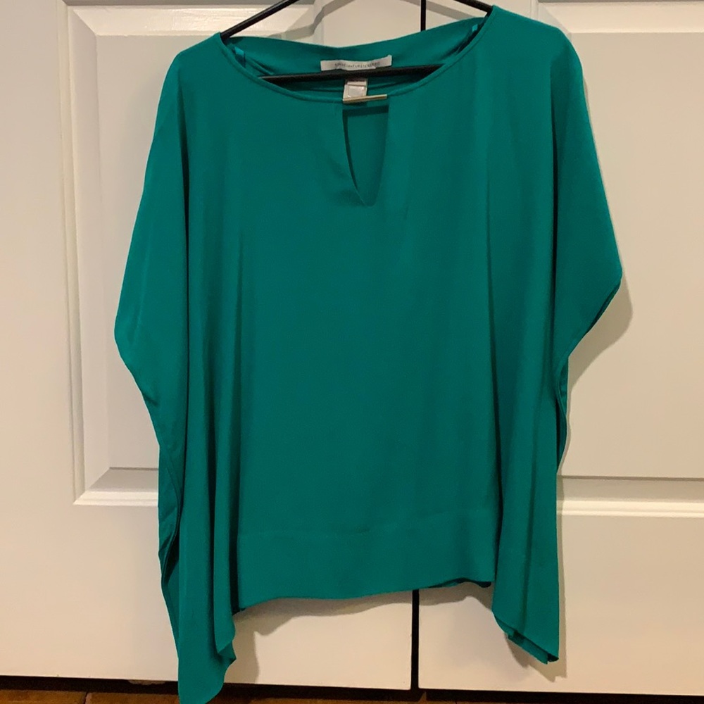 Diane von Furstenberg teal blouse